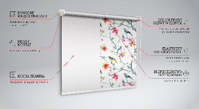 Blackout roller blind Birds on the twigs