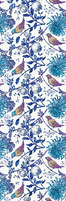 Blackout roller blind for window Blue tree flowers