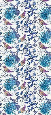 Blackout roller blind for window Blue tree flowers