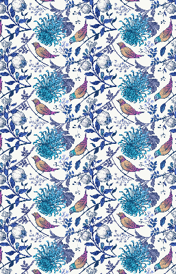 Blackout roller blind for window Blue tree flowers
