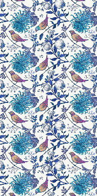 Blackout roller blind for window Blue tree flowers