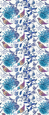 Blackout roller blind for window Blue tree flowers