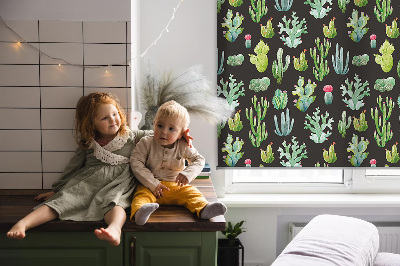 Fabric roller blind for window Cacti