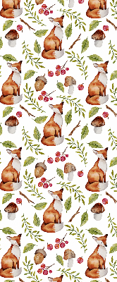 Blackout roller blind Foxes, mushrooms, leaves