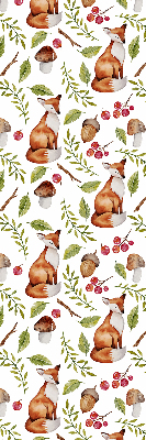 Blackout roller blind Foxes, mushrooms, leaves