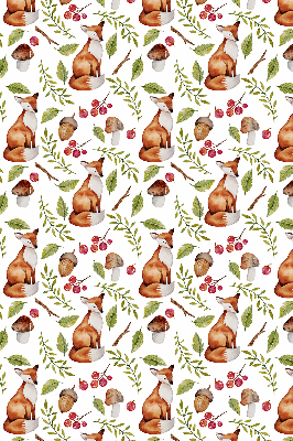 Blackout roller blind Foxes, mushrooms, leaves