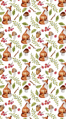Blackout roller blind Foxes, mushrooms, leaves