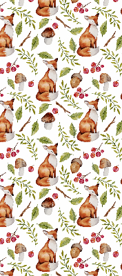 Blackout roller blind Foxes, mushrooms, leaves