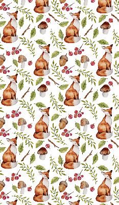 Blackout roller blind Foxes, mushrooms, leaves