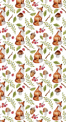 Blackout roller blind Foxes, mushrooms, leaves