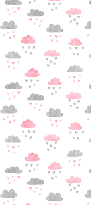 Blackout roller blind for window Pink and gray clouds