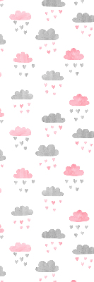 Blackout roller blind for window Pink and gray clouds