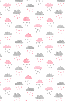 Blackout roller blind for window pink and gray clouds print