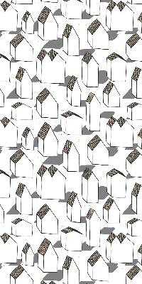 Fabric roller blind for window White houses