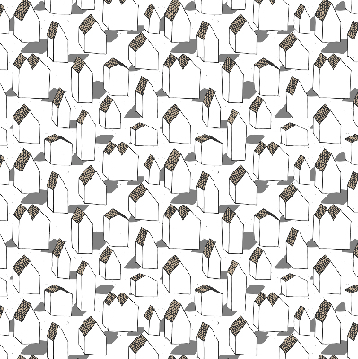 Fabric roller blind for window White houses