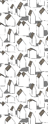 Fabric roller blind for window White houses