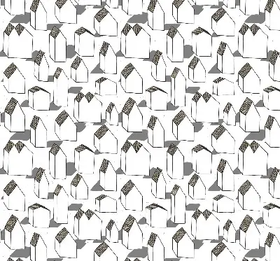 Fabric roller blind for windows in white houses print