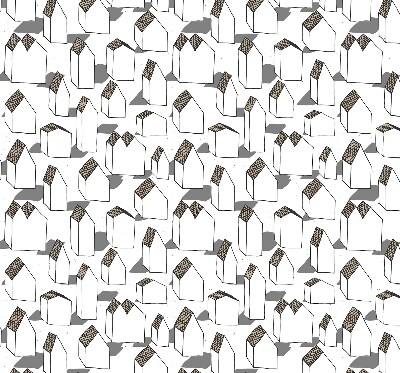 Fabric roller blind for window White houses