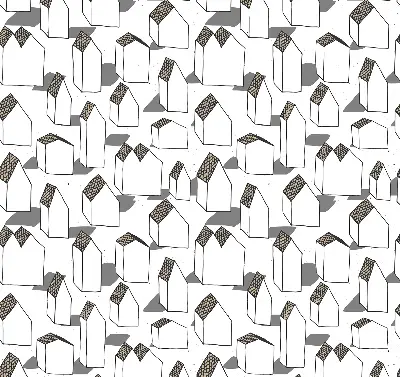 Fabric roller blind for windows in white houses print