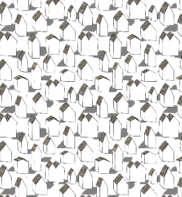 Fabric roller blind for window White houses