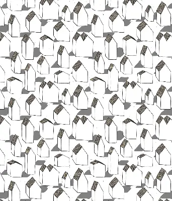 Fabric roller blind for windows in white houses print
