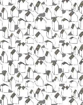 Fabric roller blind for windows in white houses print