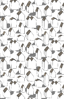 Fabric roller blind for window White houses