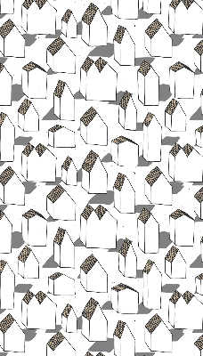 Fabric roller blind for window White houses