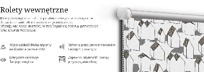 Fabric roller blind for window White houses