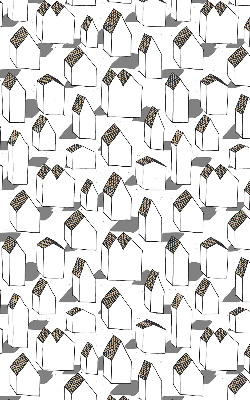 Fabric roller blind for window White houses