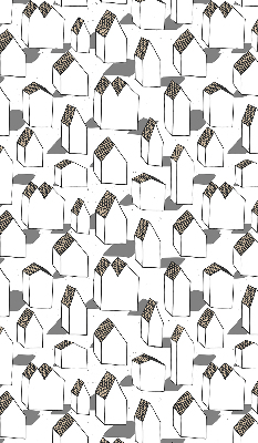 Fabric roller blind for window White houses