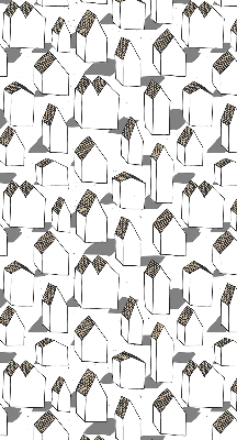 Fabric roller blind for window White houses