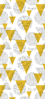 Blackout roller blind with a pattern of dots forming triangles and circles