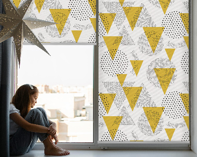 Blackout roller blind Triangles and circles made of dots