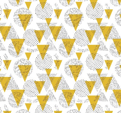 Blackout roller blind with a pattern of dots forming triangles and circles