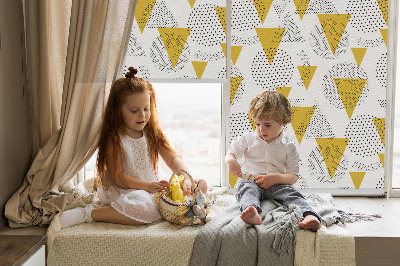Blackout roller blind Triangles and circles made of dots
