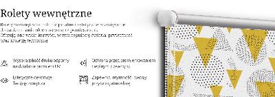 Blackout roller blind with a pattern of dots forming triangles and circles