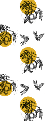 Blackout roller blind for window Fruits and yellow circles