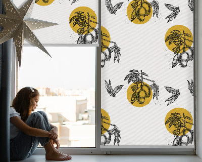 Blackout roller blind for window Fruits and yellow circles