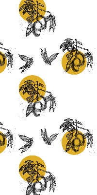 Blackout roller blind for window Fruits and yellow circles