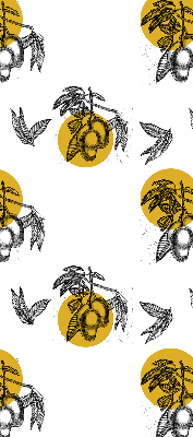 Blackout roller blind for window Fruits and yellow circles