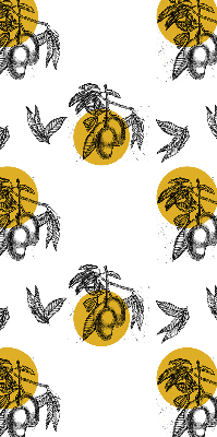 Blackout roller blind for window Fruits and yellow circles