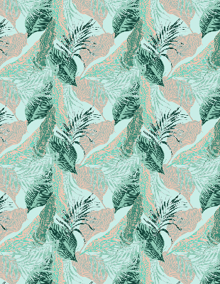 Fabric roller blind for window Tropical leaves