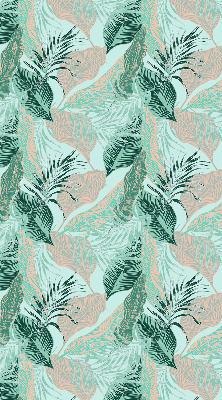 Fabric roller blind for window Tropical leaves