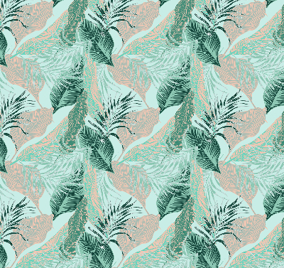 Fabric roller blind for window Tropical leaves