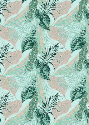 Fabric roller blind for window Tropical leaves