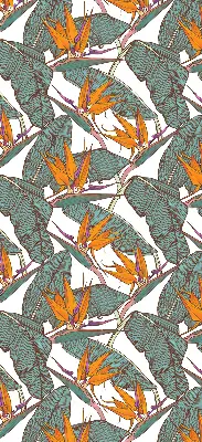 Blackout roller blind green leaves pattern