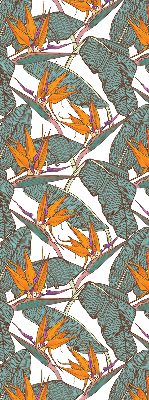 Blackout roller blind green leaves pattern