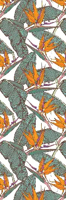Blackout roller blind green leaves pattern
