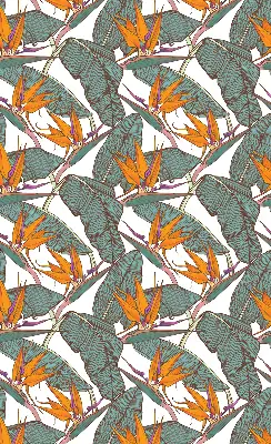 Blackout roller blind green leaves pattern